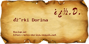 Árki Dorina névjegykártya